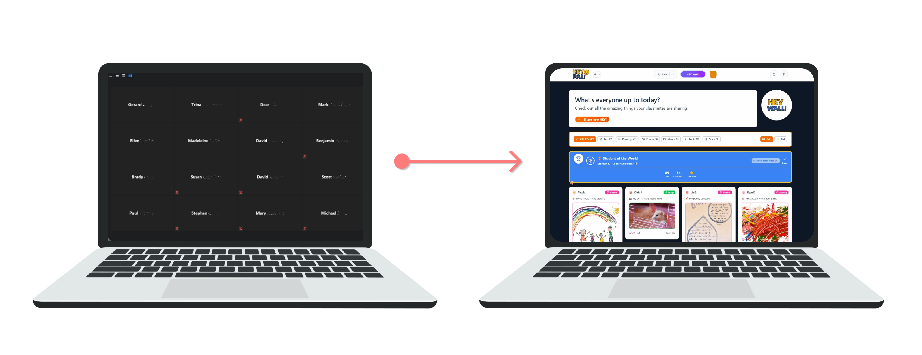 Transition from physical classroom to remote learning with HEY PAL!