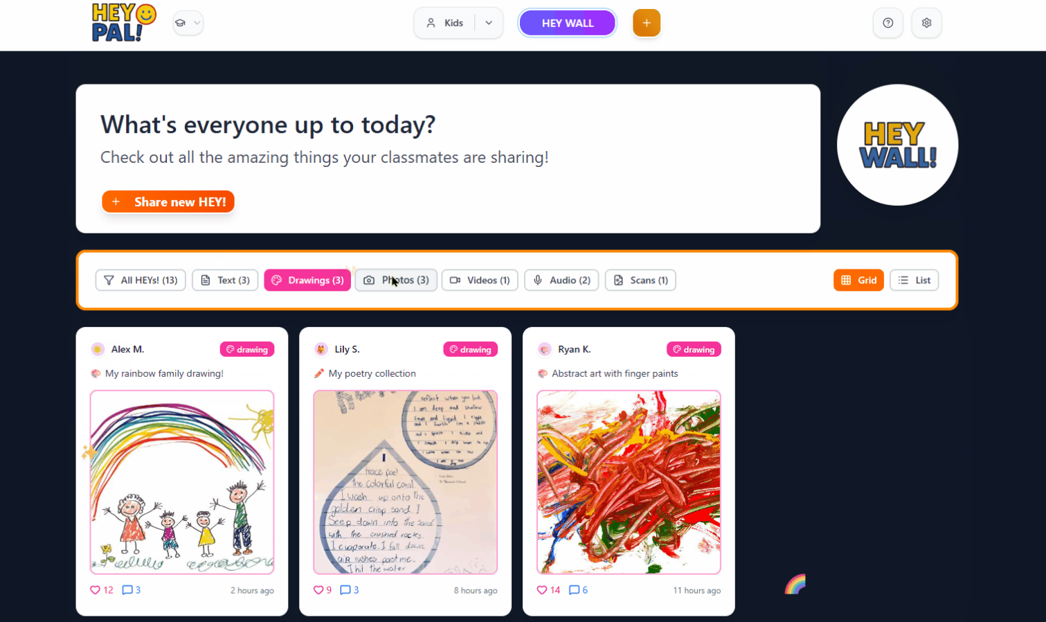 HEY PAL! collaborative learning platform interface